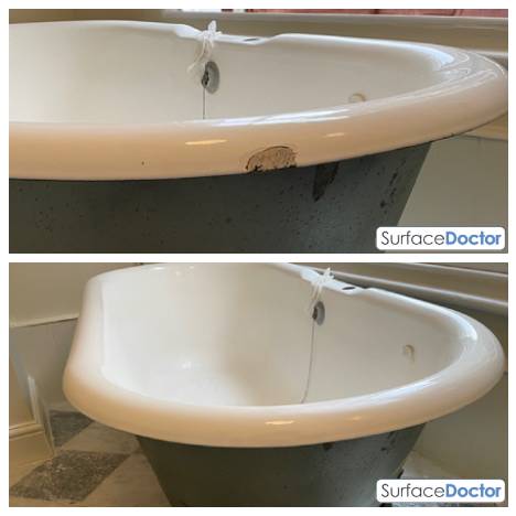 Bath Repair Edinburgh completed restoration - finished bathtub showing perfect restoration results with seamless repair work and factory-quality finish in Edinburgh home