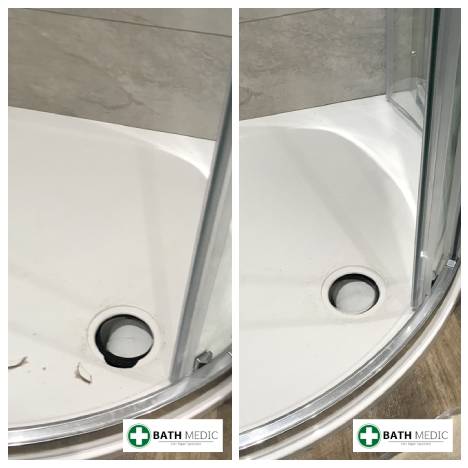 Shower tray repair Edinburgh listed building result — Bath Medic